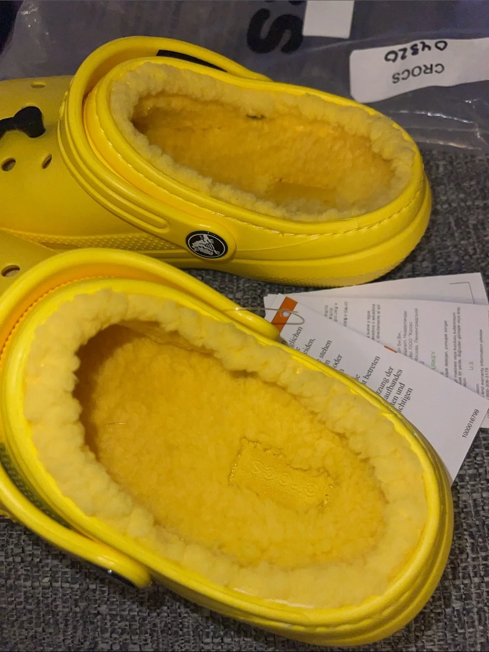 CROCS Kids Classic Lined Clog in Bright Yellow